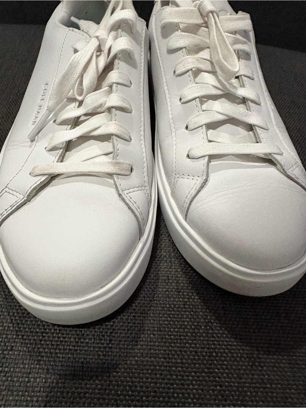 Cole Haan Women’s White Leather Sneakers Grand 360 Pre Owned Size 8 Lace Up - Picture 4 of 9